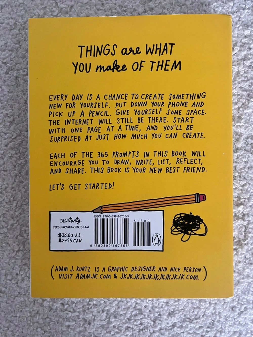 “1 Page At A Time” Interactive Creative Journal by Adam J. Kurtz